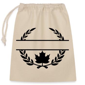 Canada maple leaf laurel wreath - Closable cotton gift bag (25x30cm) - nature - Front