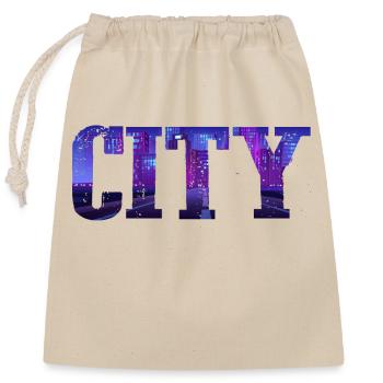 Downtown - Closable cotton gift bag (25x30cm) - nature - Front