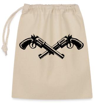 Guns - Closable cotton gift bag (25x30cm) - nature - Front