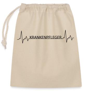 Herzschlag Krankenpfleger - Verschließbarer Geschenkbeutel aus Baumwolle (25x30cm) - Natur - Vorne