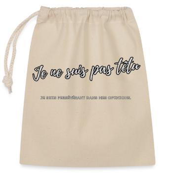 Je ne suis pas têtu - Sac cadeau en coton avec cordon (25 x 30 cm) - nature - Devant