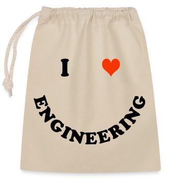 Engineer - Closable cotton gift bag (25x30cm) - nature - Front