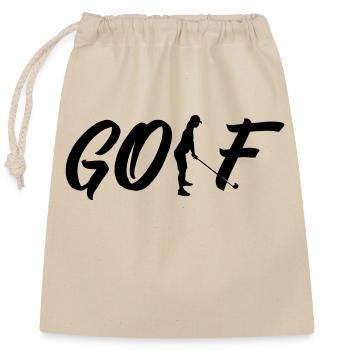golf woman - Verschließbarer Geschenkbeutel aus Baumwolle (25x30cm) - Natur - Vorne