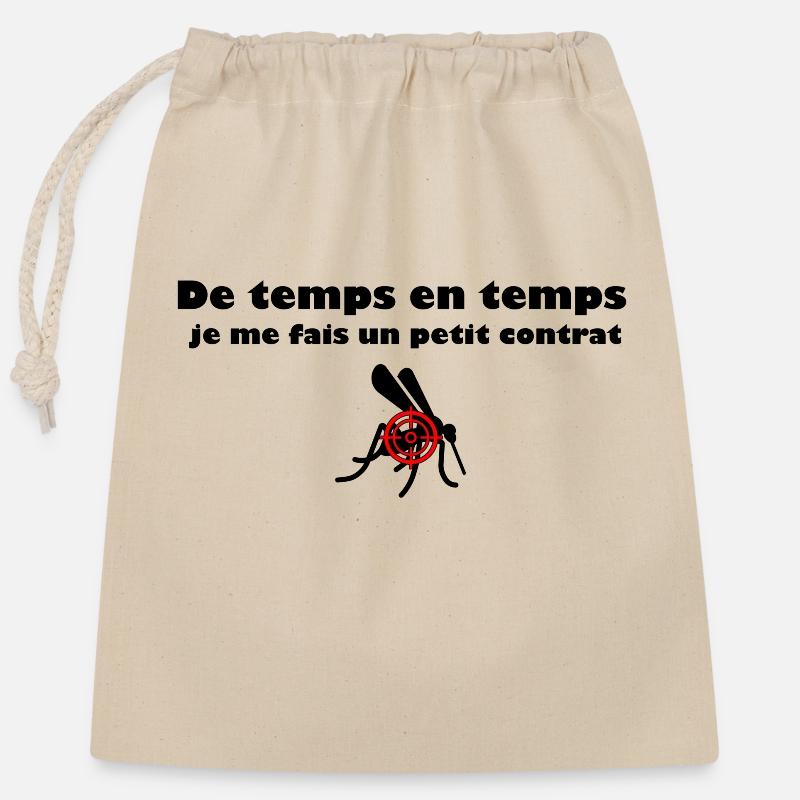 Contrat moustique - Sac cadeau en coton avec cordon (25 x 30 cm) - nature