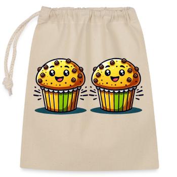 Muffin Comic - Verschließbarer Geschenkbeutel aus Baumwolle (25x30cm) - Natur - Vorne