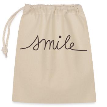 Smile - Verschließbarer Geschenkbeutel aus Baumwolle (25x30cm) - Natur - Vorne