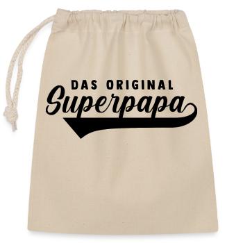 Father Dad - Closable cotton gift bag (25x30cm) - nature - Front