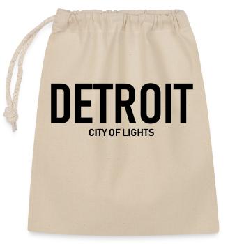 Detroit - City of Lights - USA - Michigan - Closable cotton gift bag (25x30cm) - nature - Front