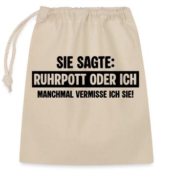 Ruhrpott Exfreundin - Verschließbarer Geschenkbeutel aus Baumwolle (25x30cm) - Natur - Vorne