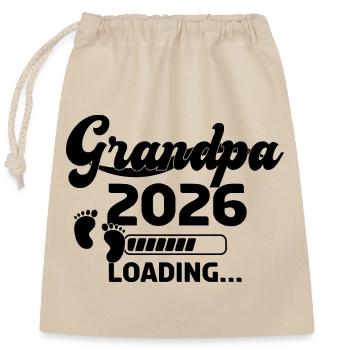 Papy 2026 Chargement - Sac cadeau en coton avec cordon (25 x 30 cm) - nature - Devant