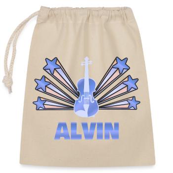 Alvin als Musikinstrument - Verschließbarer Geschenkbeutel aus Baumwolle (25x30cm) - Natur - Vorne