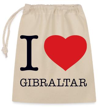 J’adore Gibraltar - Sac cadeau en coton avec cordon (25 x 30 cm) - nature - Devant