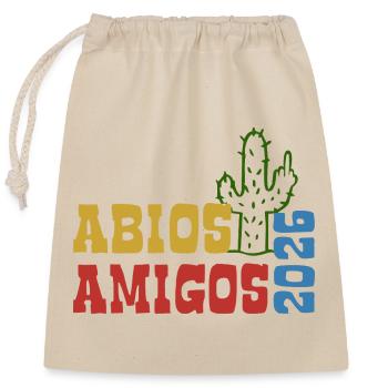 Abios Amigos 2026 - Abitur - Kaktus Geschenk - Verschließbarer Geschenkbeutel aus Baumwolle (25x30cm) - Natur - Vorne