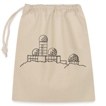 Listening station on Teufelsberg - Closable cotton gift bag (25x30cm) - nature - Front