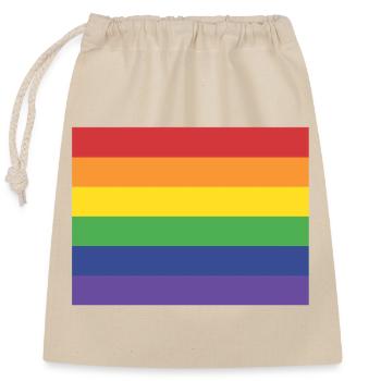 Rainbow flag - Sac cadeau en coton avec cordon (25 x 30 cm) - nature - Devant