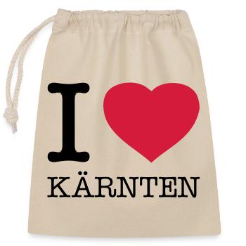 I LOVE KÄRNTEN Austria Österreich - Verschließbarer Geschenkbeutel aus Baumwolle (25x30cm) - Natur - Vorne