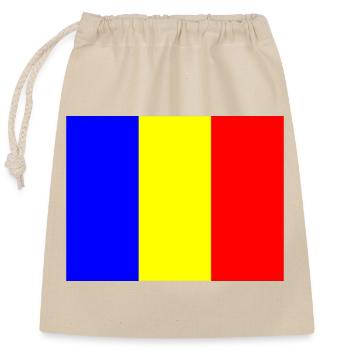 Flagge Rumänien mit Farbbalken Design - Verschließbarer Geschenkbeutel aus Baumwolle (25x30cm) - Natur - Vorne