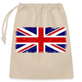 Great Britain Flag Vintage - Closable cotton gift bag (25x30cm) - nature - Front