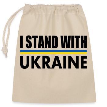 I stand with ukraine - Sac cadeau en coton avec cordon (25 x 30 cm) - nature - Devant