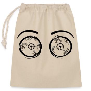 Monster 2 crazy eyes - Closable cotton gift bag (25x30cm) - nature - Front