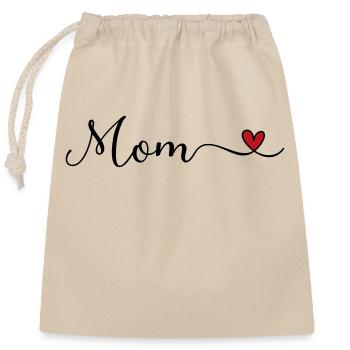 Maman - Sac cadeau en coton avec cordon (25 x 30 cm) - nature - Devant