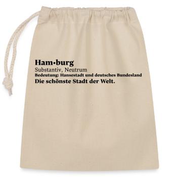 Hamburg Bedeutung - Verschließbarer Geschenkbeutel aus Baumwolle (25x30cm) - Natur - Vorne