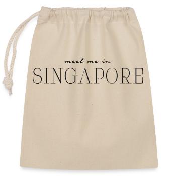 Meet me in Singapur - Verschließbarer Geschenkbeutel aus Baumwolle (25x30cm) - Natur - Vorne