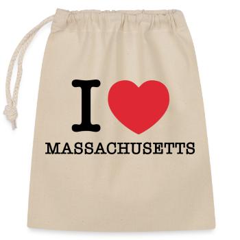 Ich liebe Massachusetts | I Heart Massachusetts - Verschließbarer Geschenkbeutel aus Baumwolle (25x30cm) - Natur - Vorne