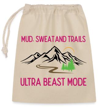 Ultra Running - Mud, Sweat and Trails - Closable cotton gift bag (25x30cm) - nature - Front