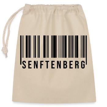 Senftenberg Strichcode - Verschließbarer Geschenkbeutel aus Baumwolle (25x30cm) - Natur - Vorne