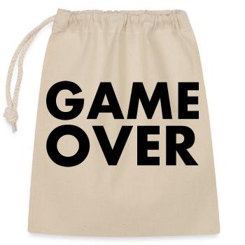 Game over - Verschließbarer Geschenkbeutel aus Baumwolle (25x30cm) - Natur - Vorne