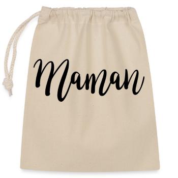 Maman - Sac cadeau en coton avec cordon (25 x 30 cm) - nature - Devant