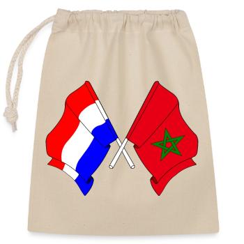 Drapeau des Pays-Bas et drapeau du Maroc - Sac cadeau en coton avec cordon (25 x 30 cm) - nature - Devant