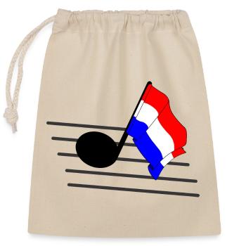 Flag music tone flag Netherlands - Closable cotton gift bag (25x30cm) - nature - Front