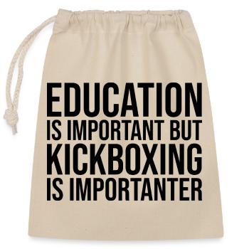 Kickboxing - Sac cadeau en coton avec cordon (25 x 30 cm) - nature - Devant