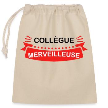 Wonderful colleague - Closable cotton gift bag (25x30cm) - nature - Front