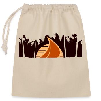 Ship Sun Palm Trees South Seas Evening Sunset - Closable cotton gift bag (25x30cm) - nature - Front