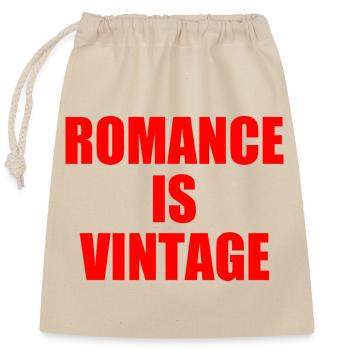 romance is vintage - Closable cotton gift bag (25x30cm) - nature - Front