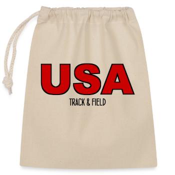 USA Track and Field - National Colors - America - Closable cotton gift bag (25x30cm) - nature - Front