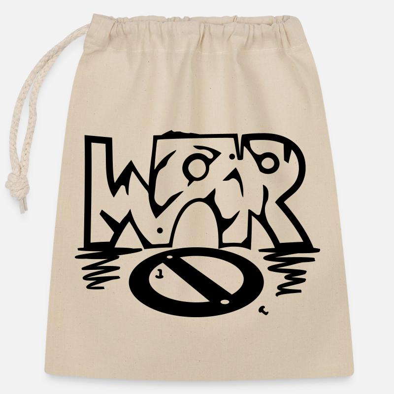 WAR / (No) war - Verschließbarer Geschenkbeutel aus Baumwolle (25x30cm) - Natur