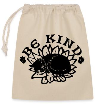 BE KIND - Closable cotton gift bag (25x30cm) - nature - Front