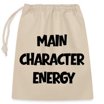 Main Character Energy Positive - Closable cotton gift bag (25x30cm) - nature - Front