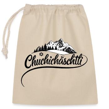 Schweizer-kultbegriff Chuchichäschtli - Verschließbarer Geschenkbeutel aus Baumwolle (25x30cm) - Natur - Vorne
