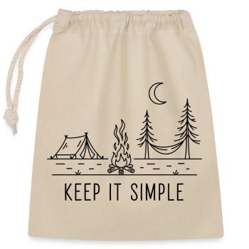 Camping nuit Feu de camp minimaliste - Sac cadeau en coton avec cordon (25 x 30 cm) - nature - Devant