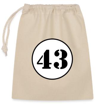 Numéro 43 quarante trois cadeau d'anniversaire - Sac cadeau en coton avec cordon (25 x 30 cm) - nature - Devant