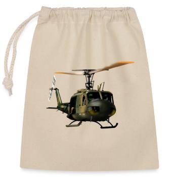 Hubschrauber - Verschließbarer Geschenkbeutel aus Baumwolle (25x30cm) - Natur - Vorne