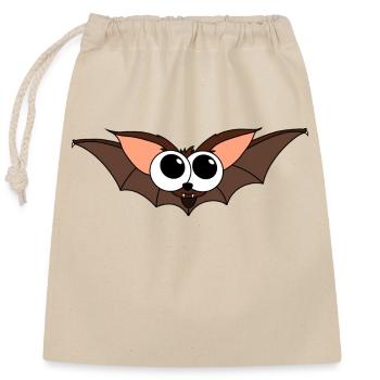 bat - Closable cotton gift bag (25x30cm) - nature - Front