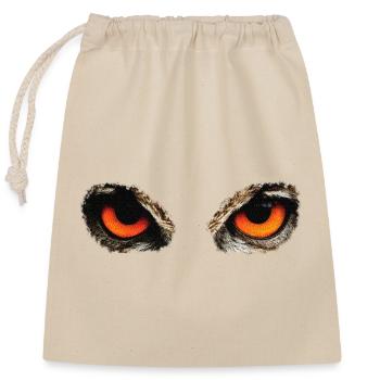 Owl eyes, owls, birds, forest animals - Closable cotton gift bag (25x30cm) - nature - Front