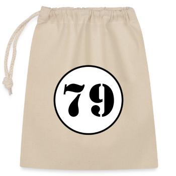 NUMÉRO 79 soixante-dix-neuf cadeau d'anniversaire - Sac cadeau en coton avec cordon (25 x 30 cm) - nature - Devant