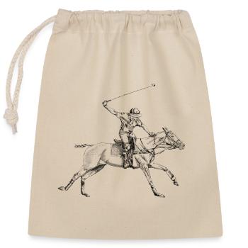 polo - Sac cadeau en coton avec cordon (25 x 30 cm) - nature - Devant